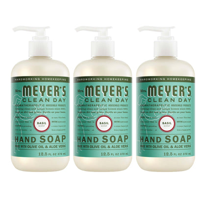 Mrs. MEYER'S Clean Day Hand Soap 3-Pack Basil Scent front view