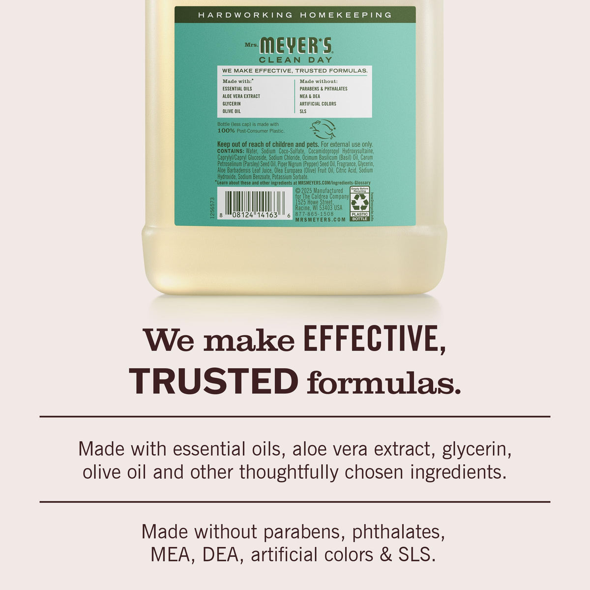 Mrs. Meyer's Clean Day Hand Soap Basil refill packaging