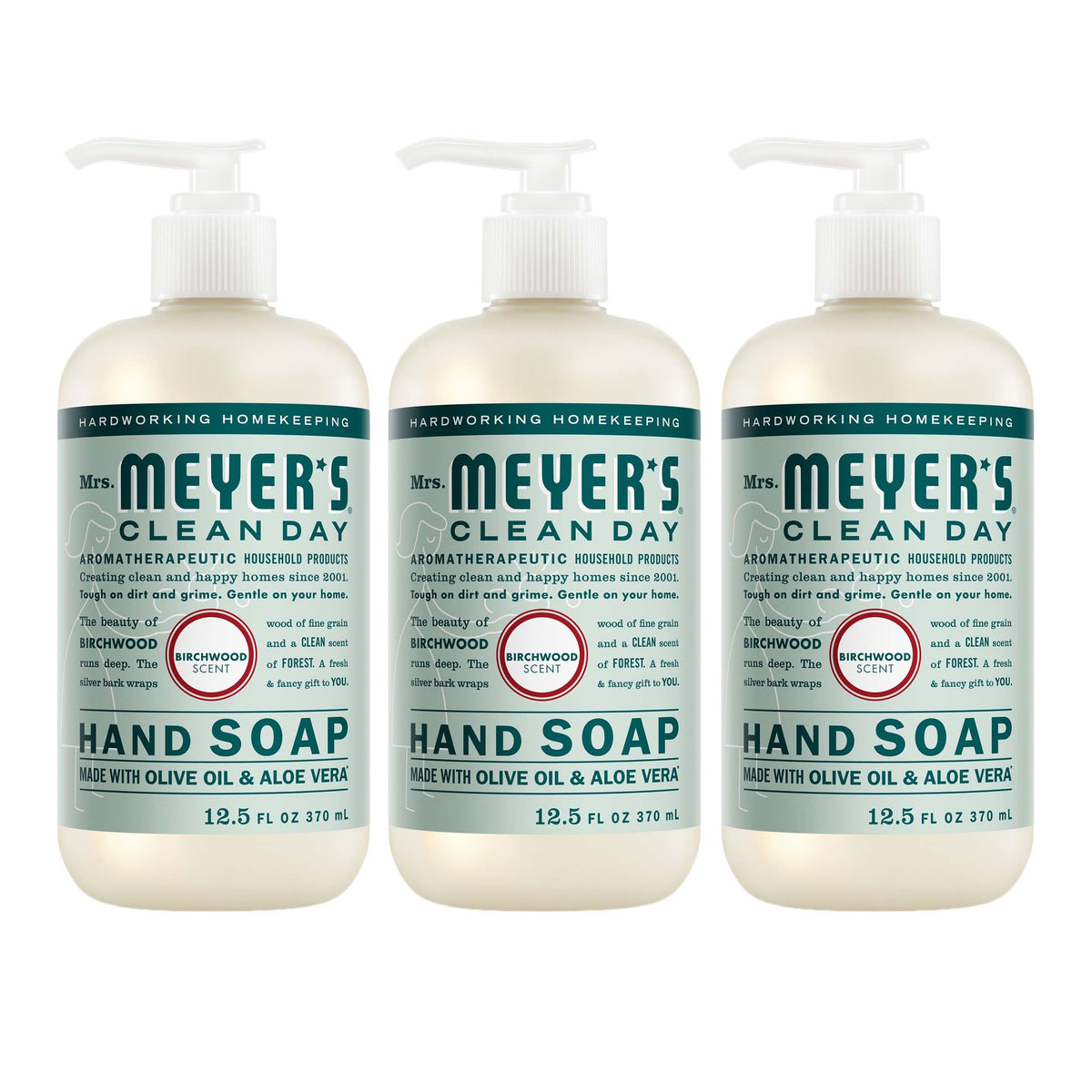 Mrs. MEYER'S Clean Day Hand Soap Birchwood Scent 12.5 Fl Oz front view