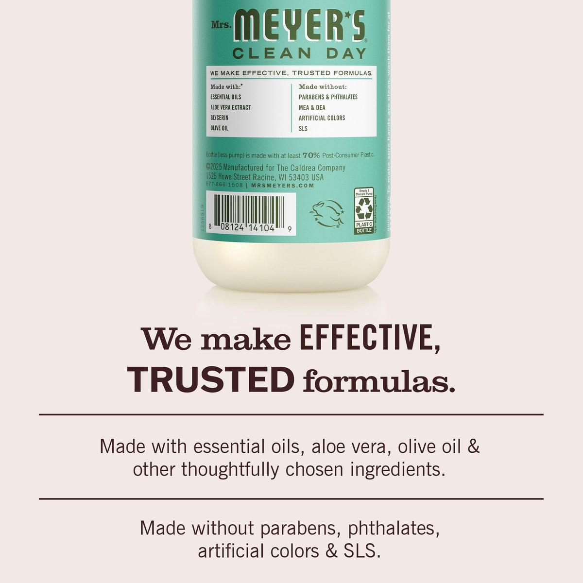 Mrs. MEYER'S Clean Day Hand Soap packaging close-up