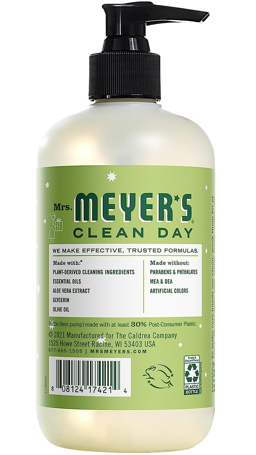 Mrs. MEYER'S Clean Day Hand Soap Peppermint bottle with label