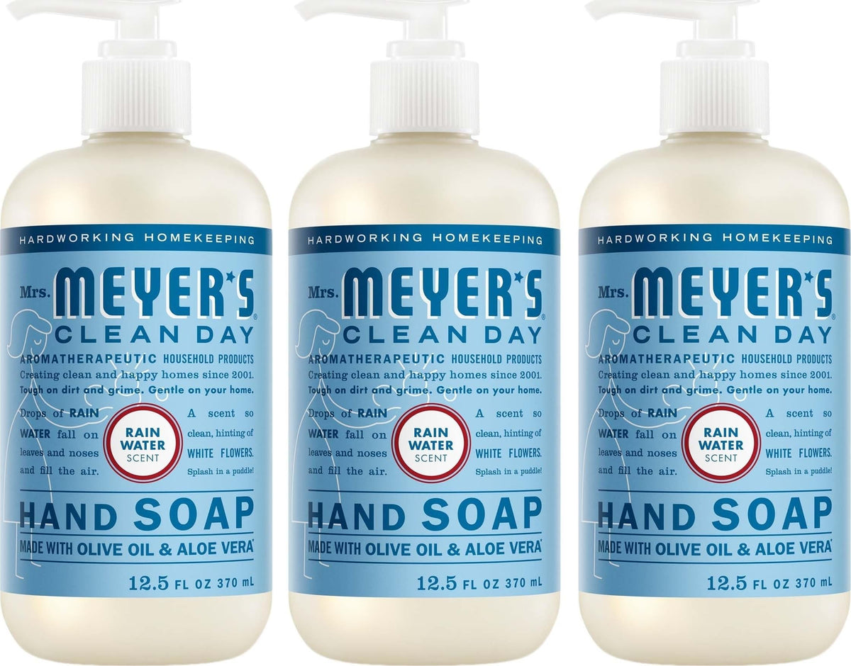 Mrs. MEYER'S Clean Day Hand Soap Rain Water scent 3 pack front view
