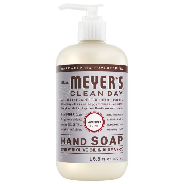 Mrs. MEYER'S Clean Day Liquid Hand Soap Basil and Rosemary scents front view