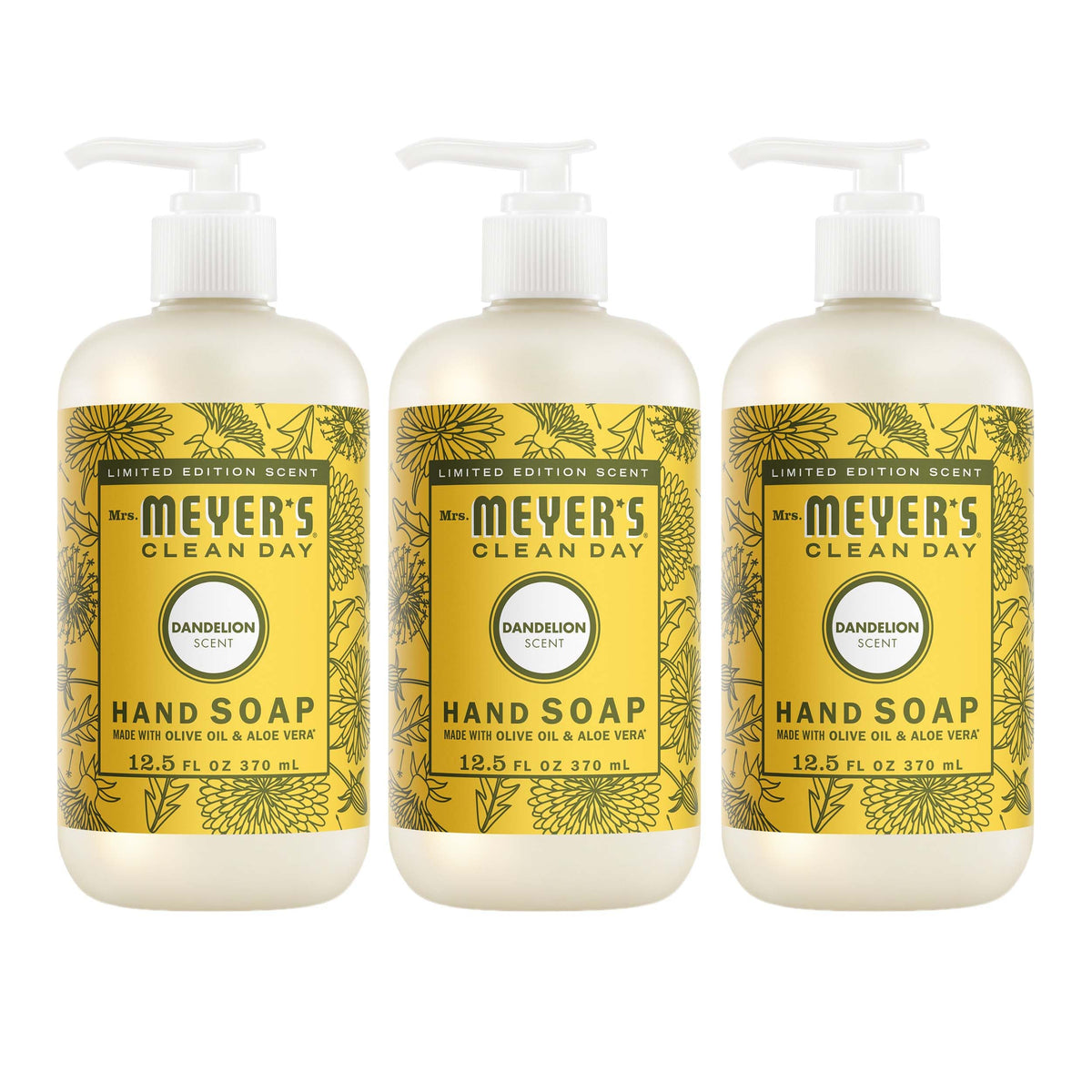 Mrs. MEYER'S Clean Day Liquid Hand Soap Dandelion front view