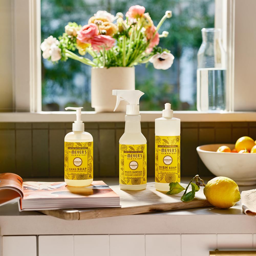 Mrs. MEYER'S Clean Day Liquid Hand Soap Dandelion pouring out