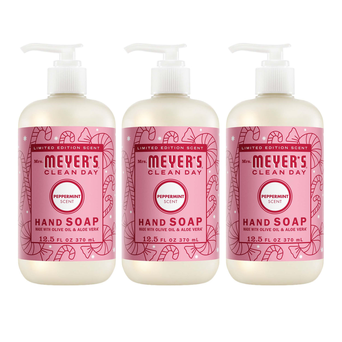 Mrs. MEYER'S Clean Day Liquid Hand Soap Peppermint 12.5 oz front view