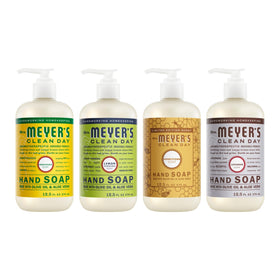 Mrs. MEYER'S Clean Day Liquid Hand Soap Variety Pack front view with four bottles