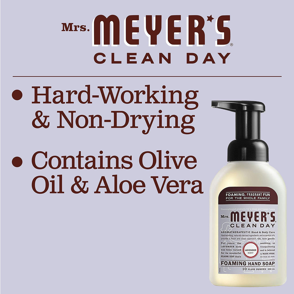 Mrs. MEYER'S Foaming Hand Soap Lavender Scent packaging details