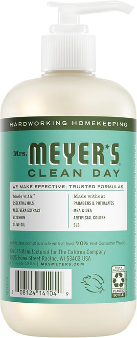 Mrs. MEYER'S Geranium hand soap bottle on a countertop