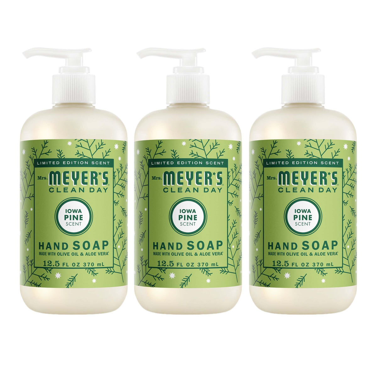 Mrs. MEYER'S Hand Soap Iowa Pine Scent 12.5 Fl Oz bottle front view