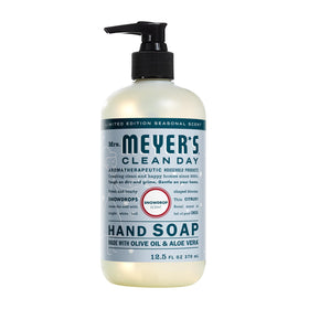 Mrs. MEYER'S Hand Wash Snow Drop + Gingerbread in a holiday setting