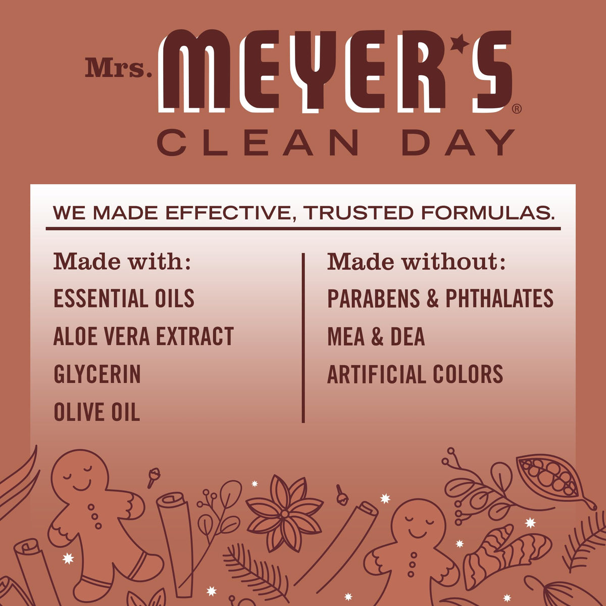 Mrs. MEYER'S Hand Wash Snow Drop + Gingerbread pump detail