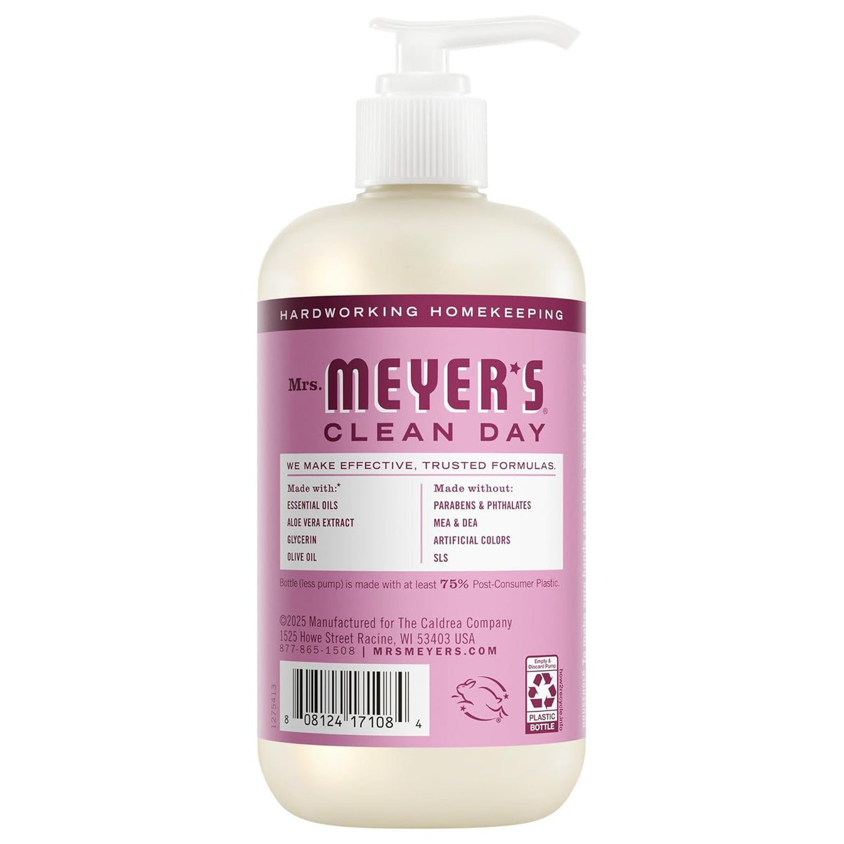 Mrs. MEYER'S Honeysuckle hand soap with floral background