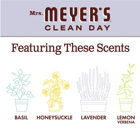 Mrs. MEYER'S Lavender Foaming Hand Soap next to other garden-inspired products