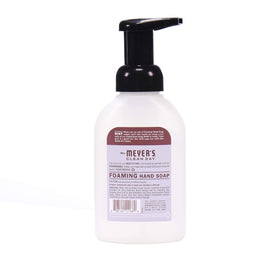 Mrs. MEYER'S Lavender Foaming Hand Soap with a lavender flower background