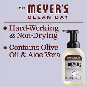 Mrs. MEYER'S Lavender Foaming Hand Soap with refill instructions