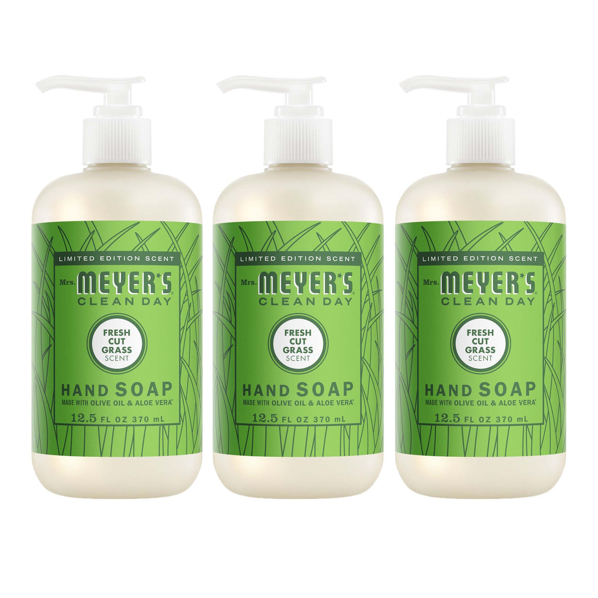 Mrs. MEYER'S Liquid Hand Soap Fresh Cut Grass 12.5 oz front view