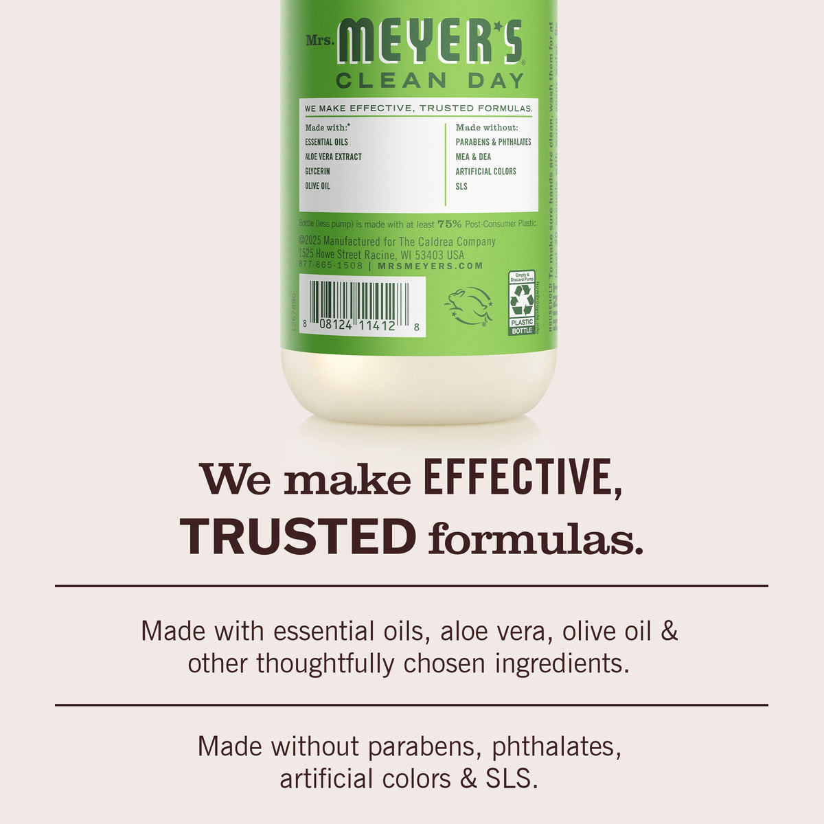 Mrs. MEYER'S Liquid Hand Soap Fresh Cut Grass with cucumber and flowers