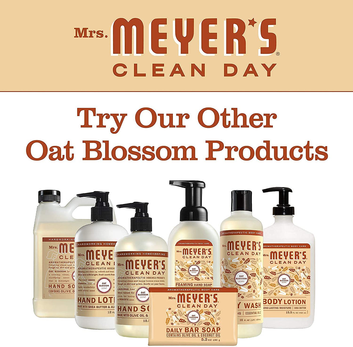 Mrs. MEYER'S Liquid Hand Soap Oat Blossom with aloe vera and olive oil