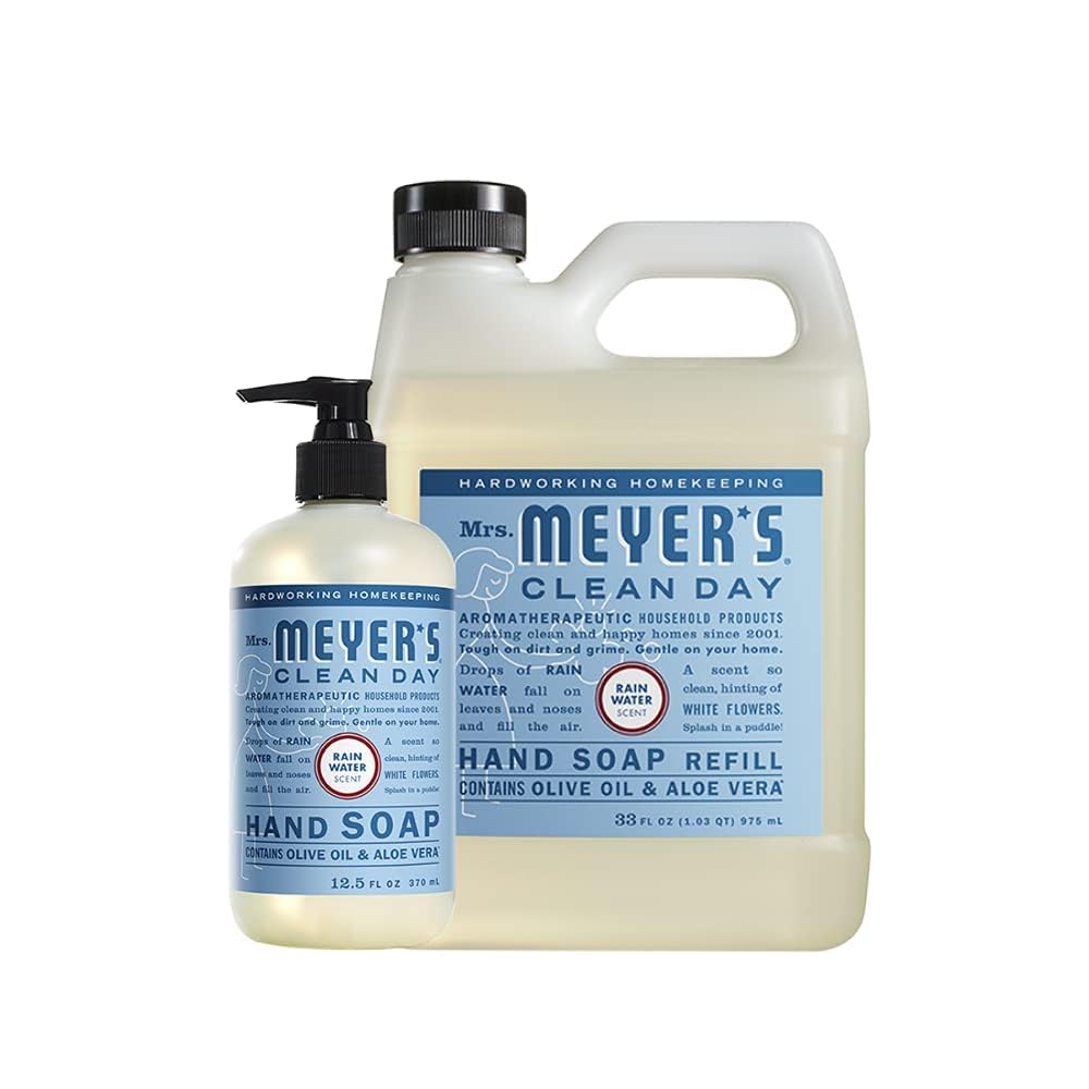 Mrs. MEYER'S Liquid Hand Soap Rainwater Scent 33 oz refill bottle