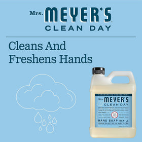 Mrs. MEYER'S Liquid Hand Soap Rainwater Scent refill and pump bottle together