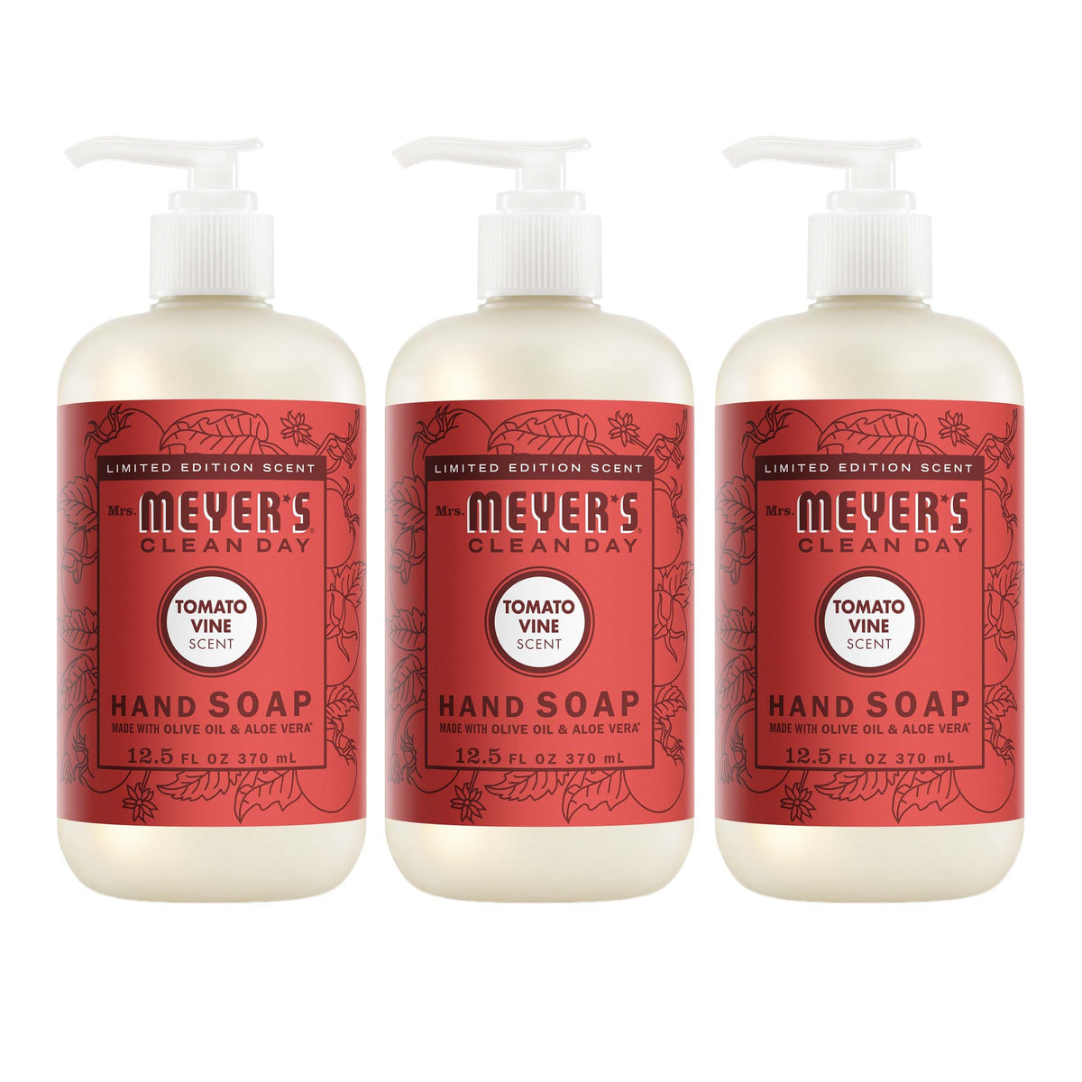 Mrs. MEYER'S Liquid Hand Soap Tomato Vine 3 Pack front view
