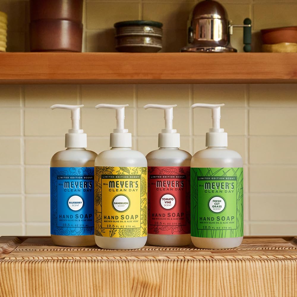 Mrs. MEYER'S Liquid Hand Soap Tomato Vine in a bathroom setting