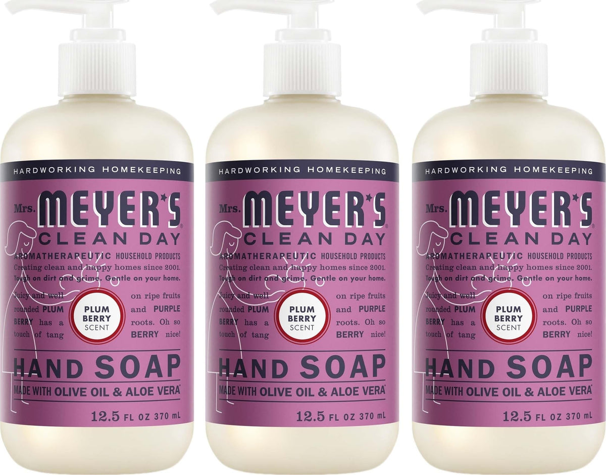 Mrs. MEYER'S Plum Berry Liquid Hand Soap 12.5 fl oz front view