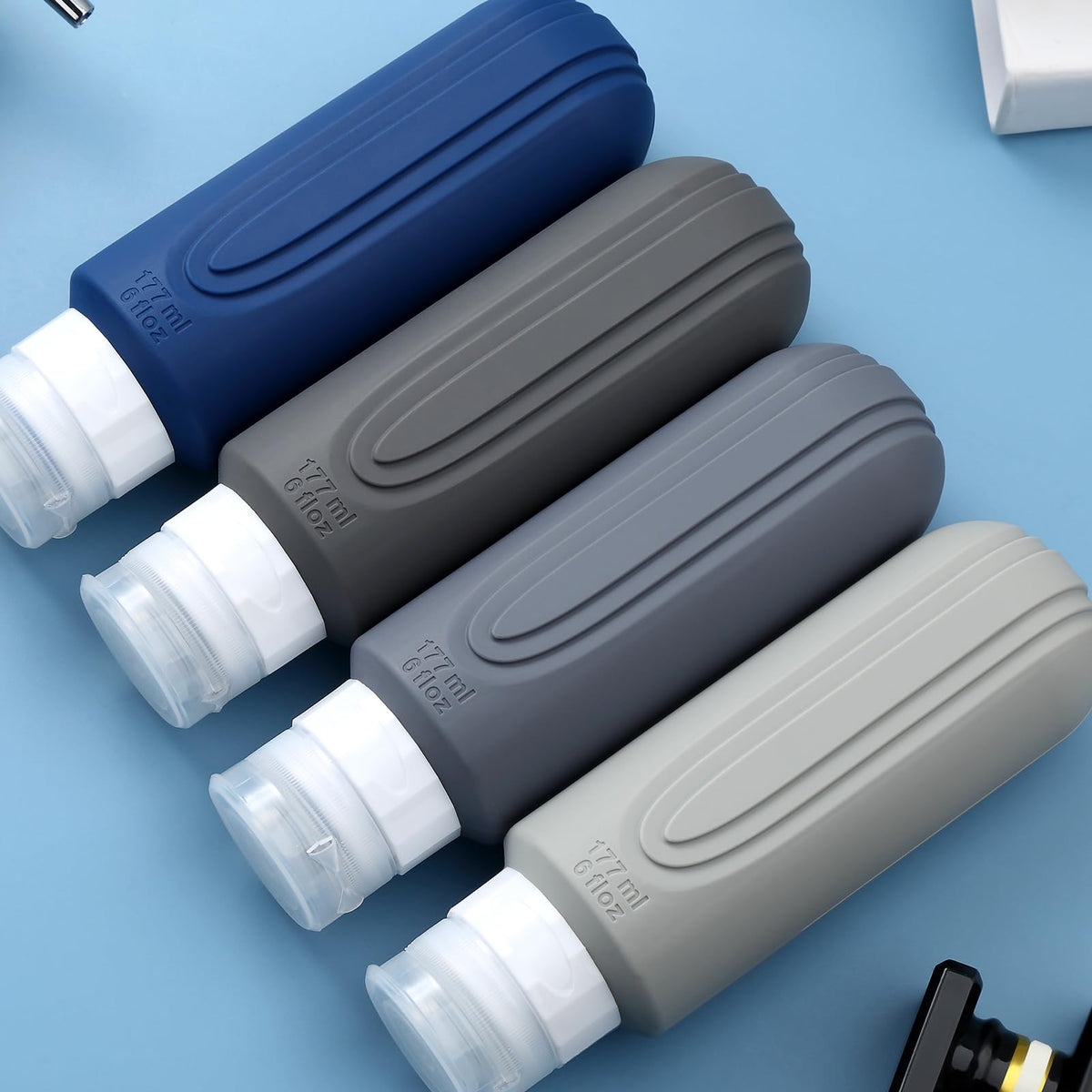 Mrsdry travel bottle being filled with shampoo