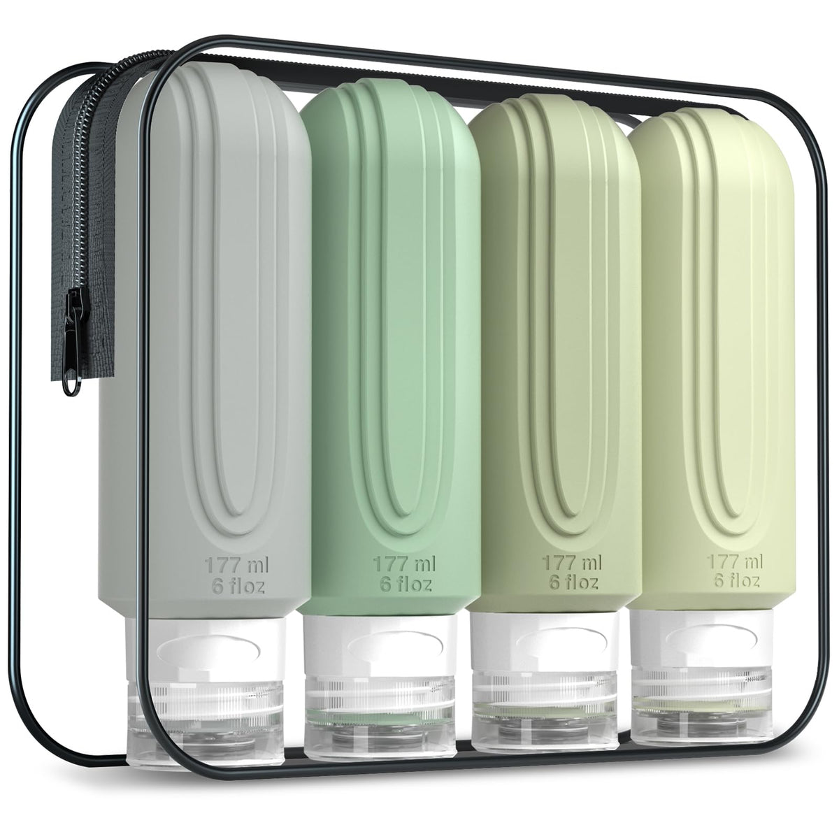 Mrsdry Travel Bottles 6oz front view with silicone design