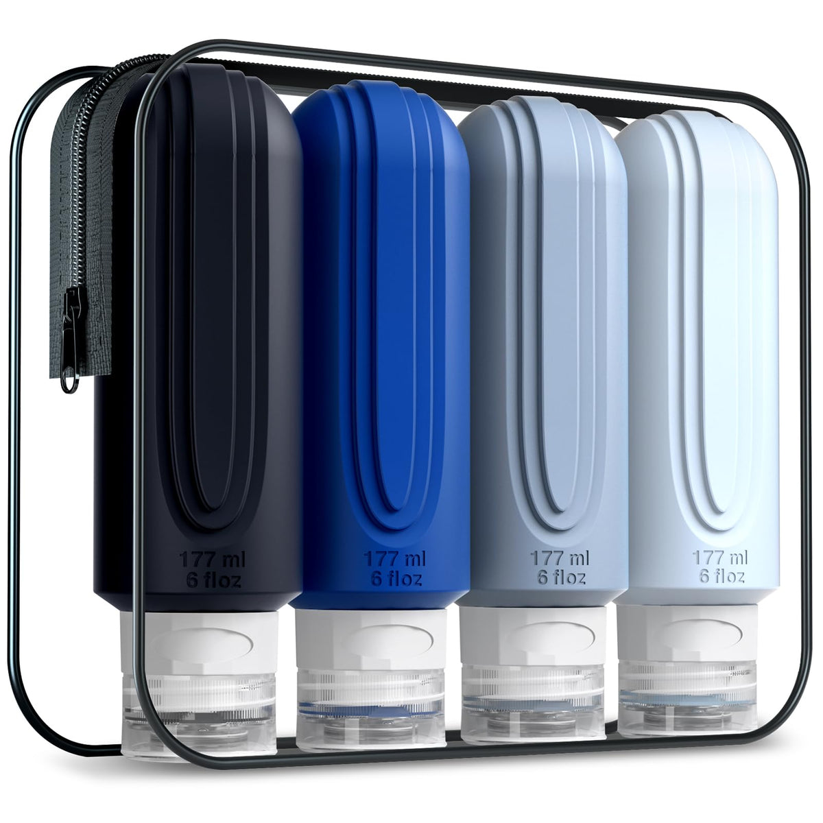 Mrsdry Travel Bottles 6oz set with PVC toiletry bag