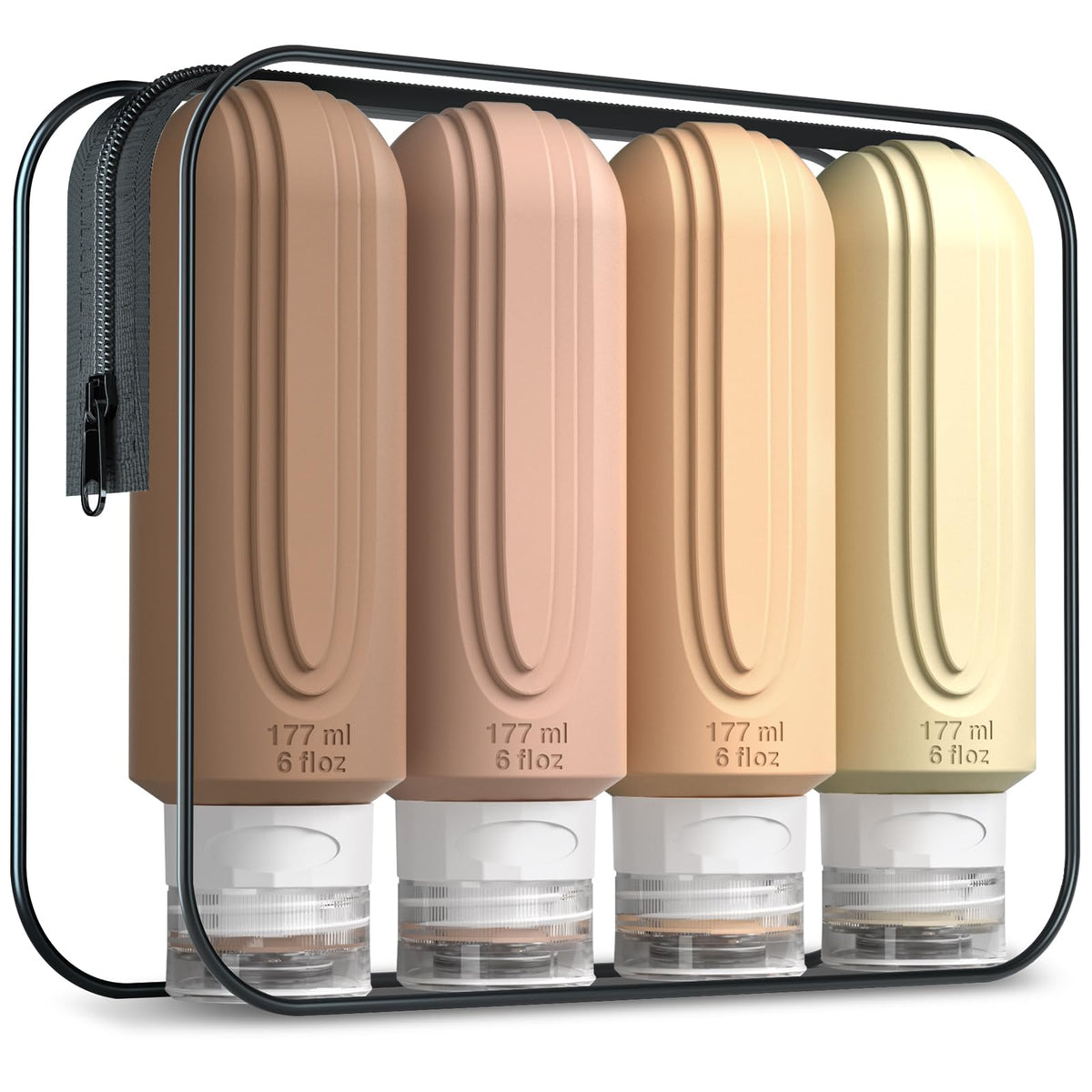 Mrsdry travel bottles 6oz set with PVC toiletry bag
