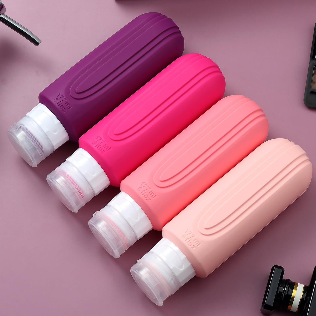 Mrsdry travel bottles 6oz showing BPA-free silicone material