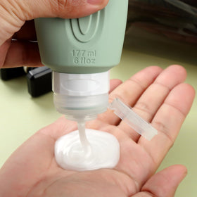 Mrsdry Travel Bottles 6oz with flip top cap open