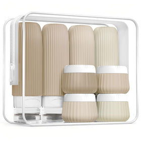 Mrsdry Travel Bottles 8 pack with clear bag front view
