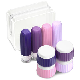 Mrsdry Travel Bottles 8 Pack with Clear Makeup Bag
