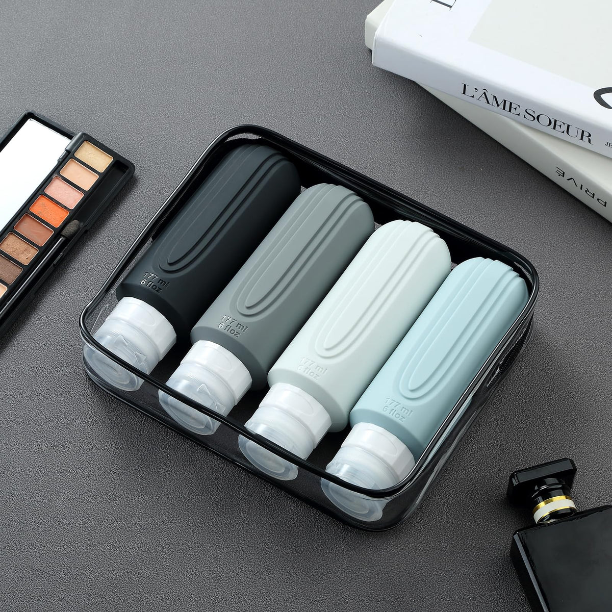 Mrsdry Travel Bottles in different colours and sizes