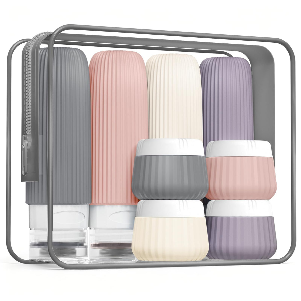 Mrsdry travel bottles set with clear bag and silicone squeeze bottles