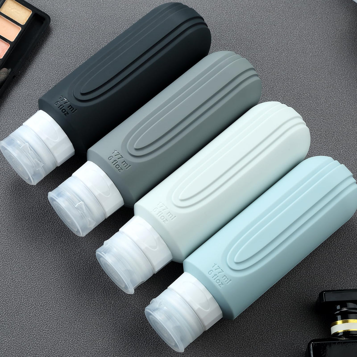 Mrsdry Travel Bottles with a variety of toiletries