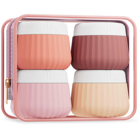Mrsdry travel containers for toiletries set with silicone jars and clear bag
