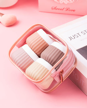 Mrsdry travel containers neatly packed in a clear makeup bag