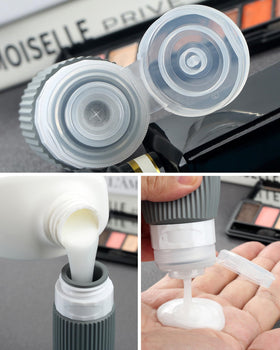 Mrsdry TSA approved travel bottles in clear makeup bag