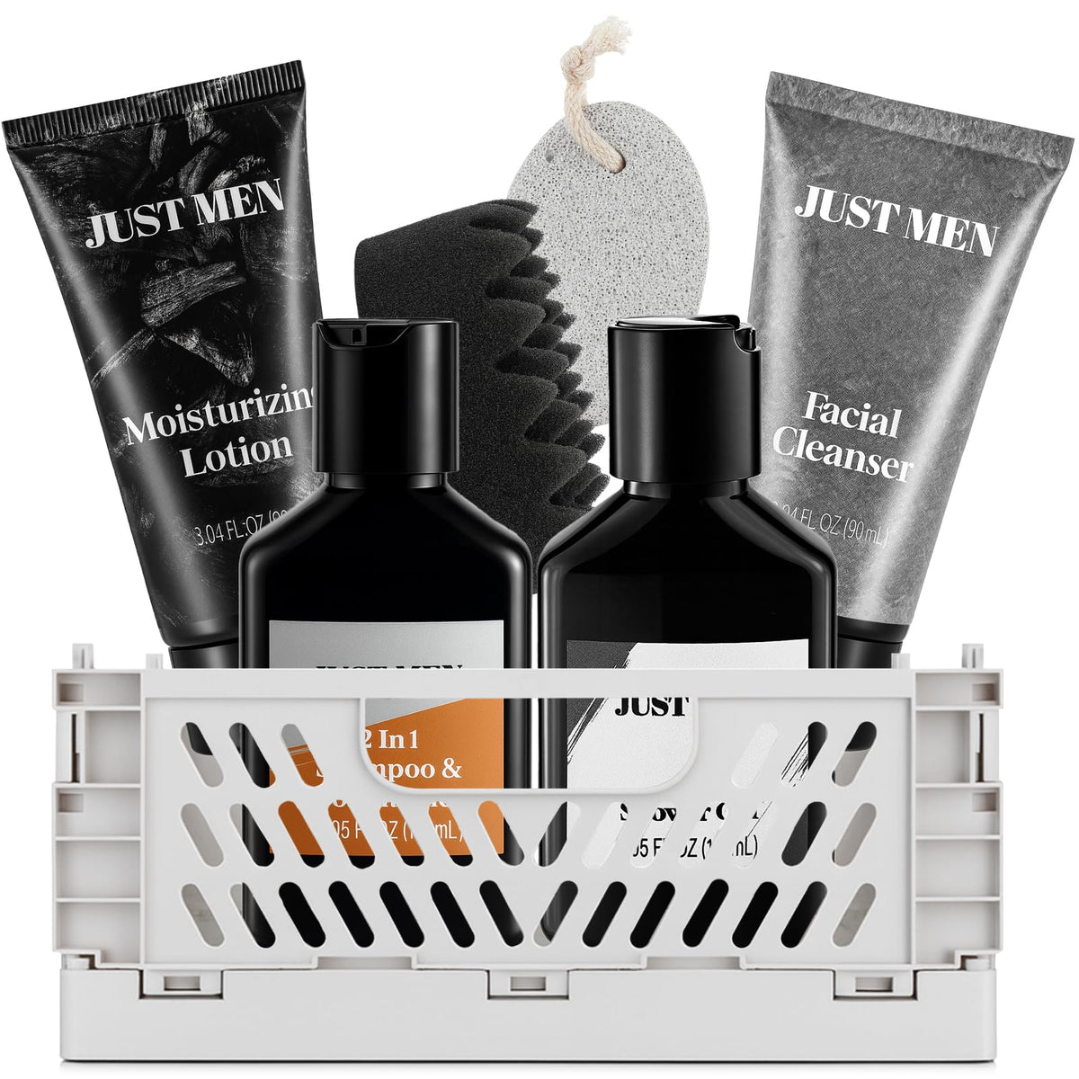 MS.DORYA Men's Grooming Kit 7 Pcs with storage basket