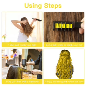 MSDADA Hair Chalk Comb being washed out easily