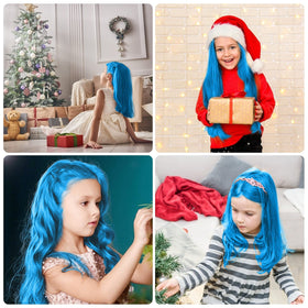MSDADA Hair Chalk Comb Blue in use by a child