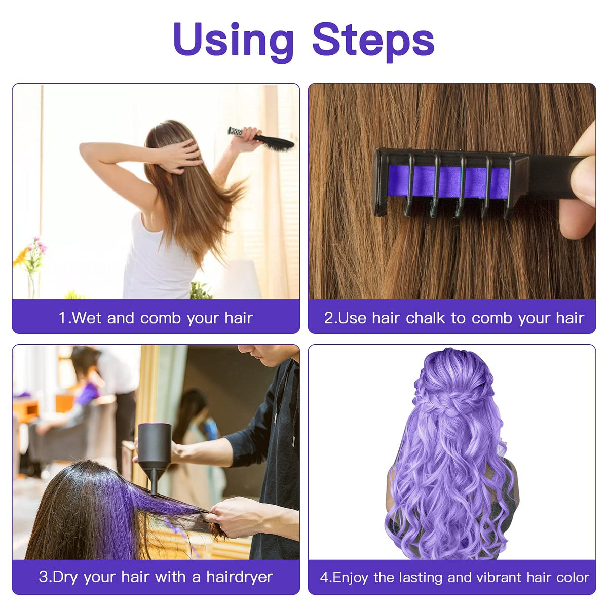 MSDADA Hair Chalk Comb in hand ready for application