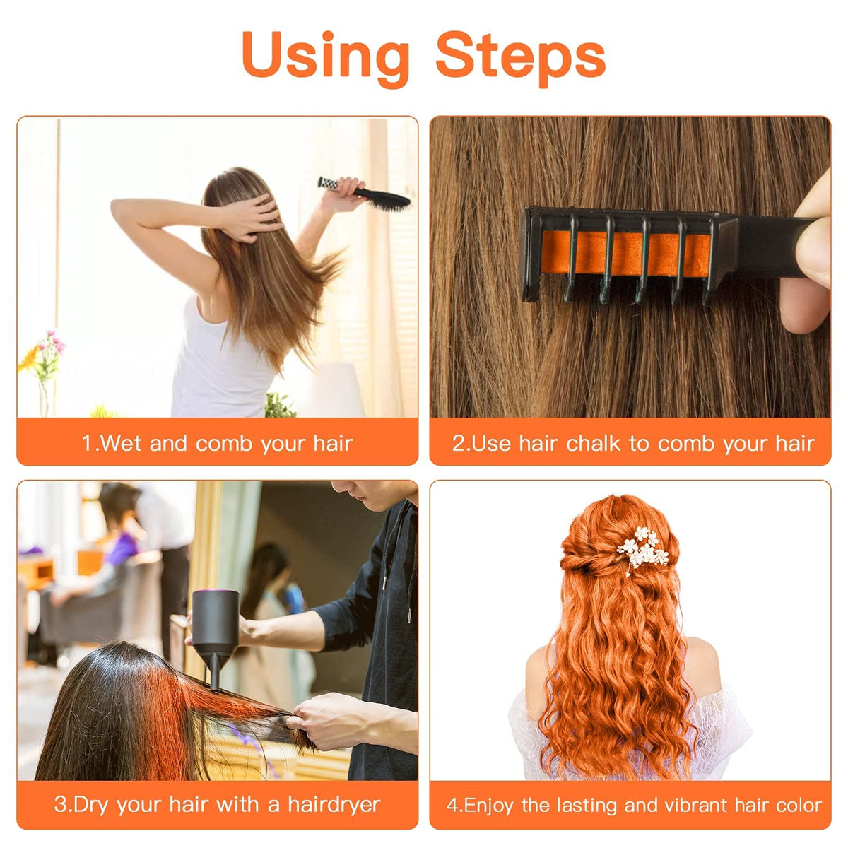 MSDADA Hair Chalk Comb in use by a child
