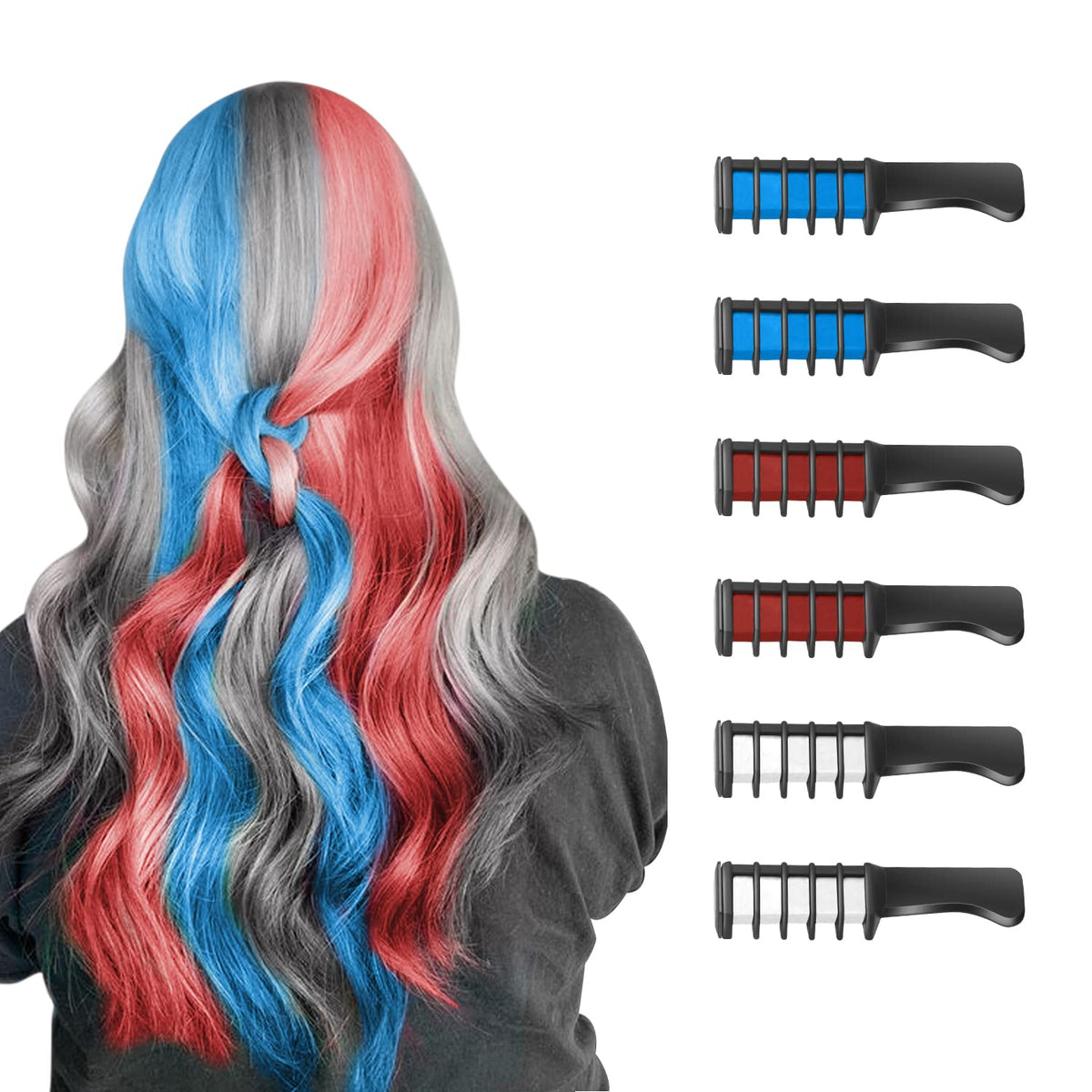 MSDADA Hair Chalk Comb in various colours front view