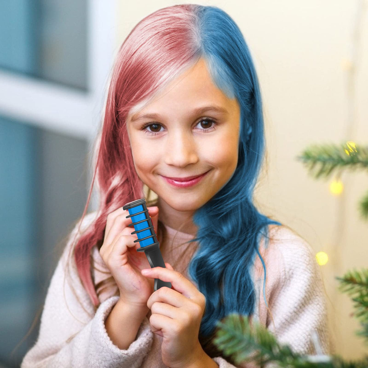 MSDADA Hair Chalk Comb packaging displayed on a table