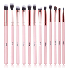 MSQ Eye Makeup Brushes Set 12pcs with pink wood handle
